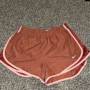 Nike Women's Athletic Shorts in Brown and Pink